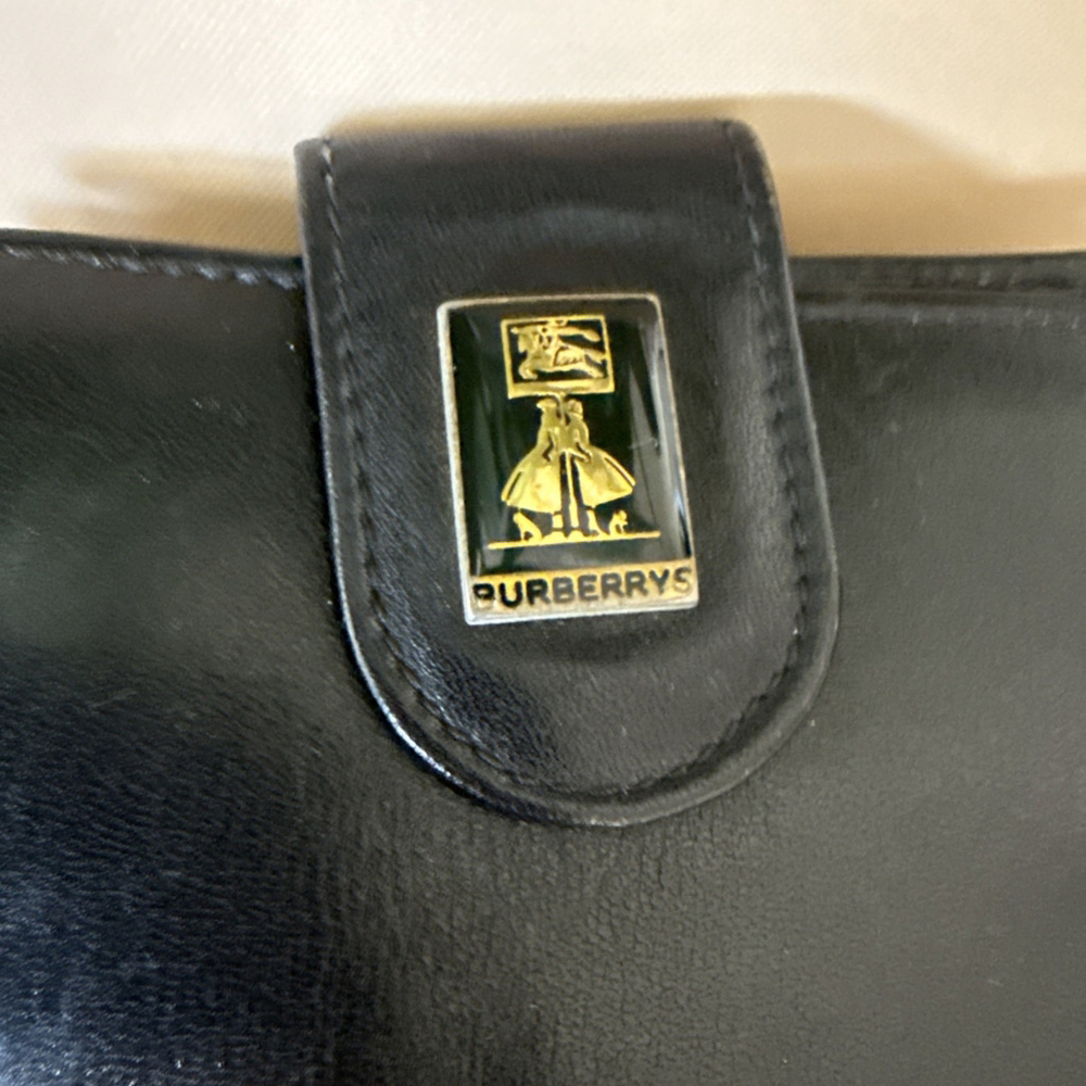 Burberrys Nova Check Key Holder Black Leather Vintage Retro - Picture 2 of 7